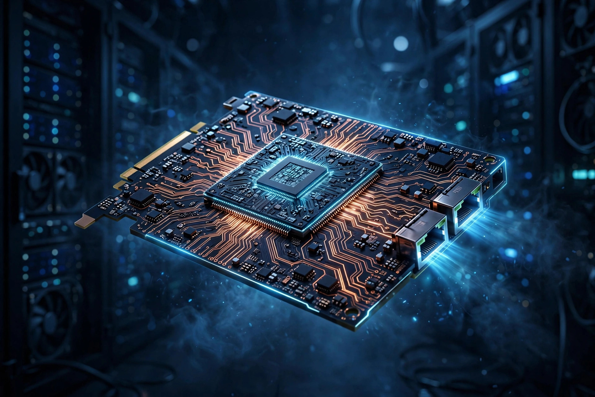 Illustration of a high-performance network interface card